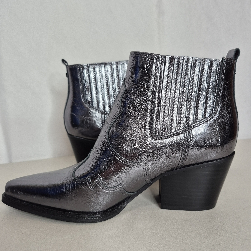 Sam Edelman Winona Metallic Silver Western Booties - Size 7 - NWOB - Picture 5 of 16